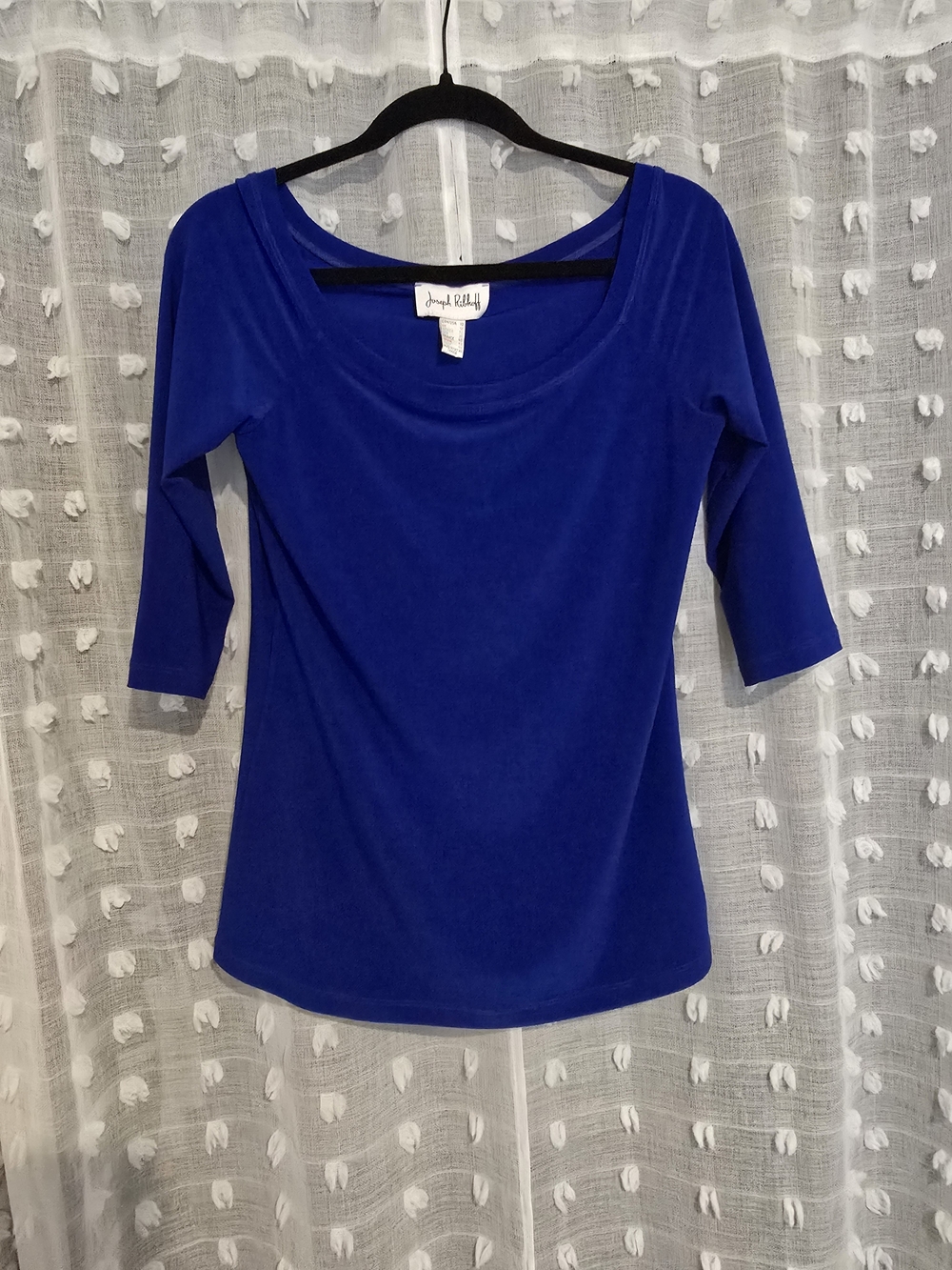 Joseph Ribkoff Cobalt Blue Scoop Neck 3/4 Sleeve Top